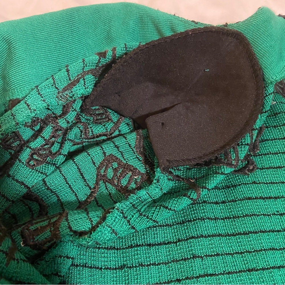 Ming Wang Green Knit Jacket with Black Floral Design - Picture 13 of 13